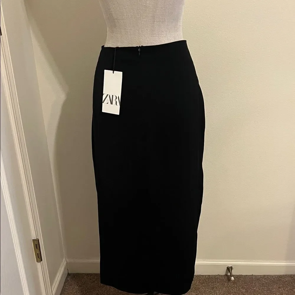 Zara Black Midi Skirt Size XL NWT